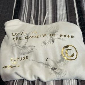 Men's Sweatshirt (hoodie) Large "love is the cousin of Hate"
